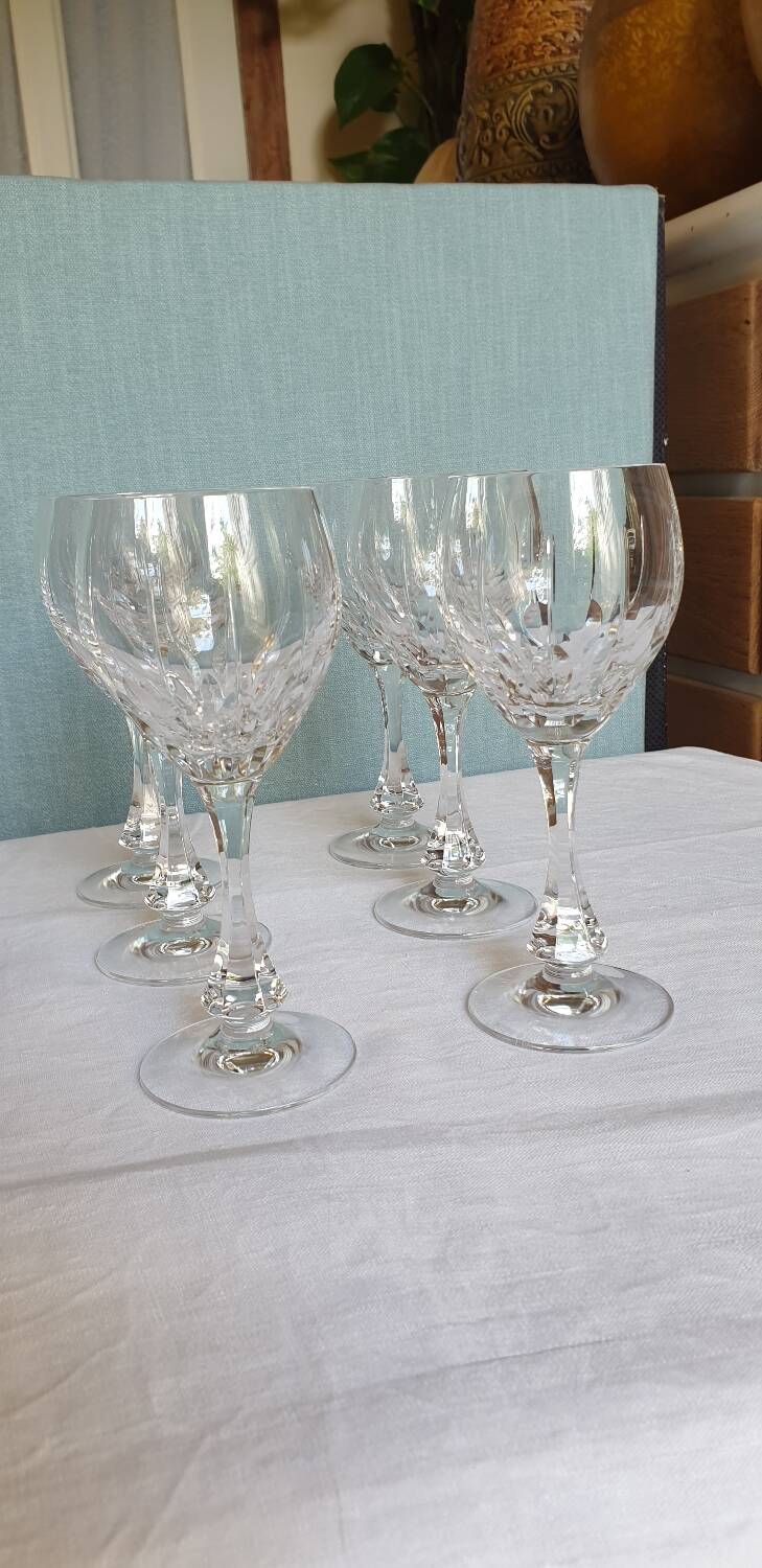 6 crystal glass Lorraine crafts