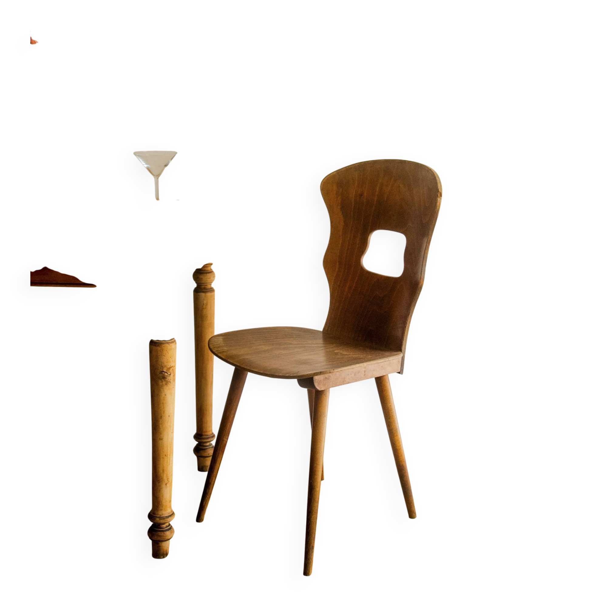 Wooden chair Baumann model Gentiane