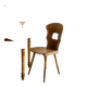 Wooden chair Baumann model Gentiane
