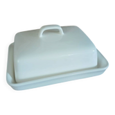 Beurrier en céramique blanche