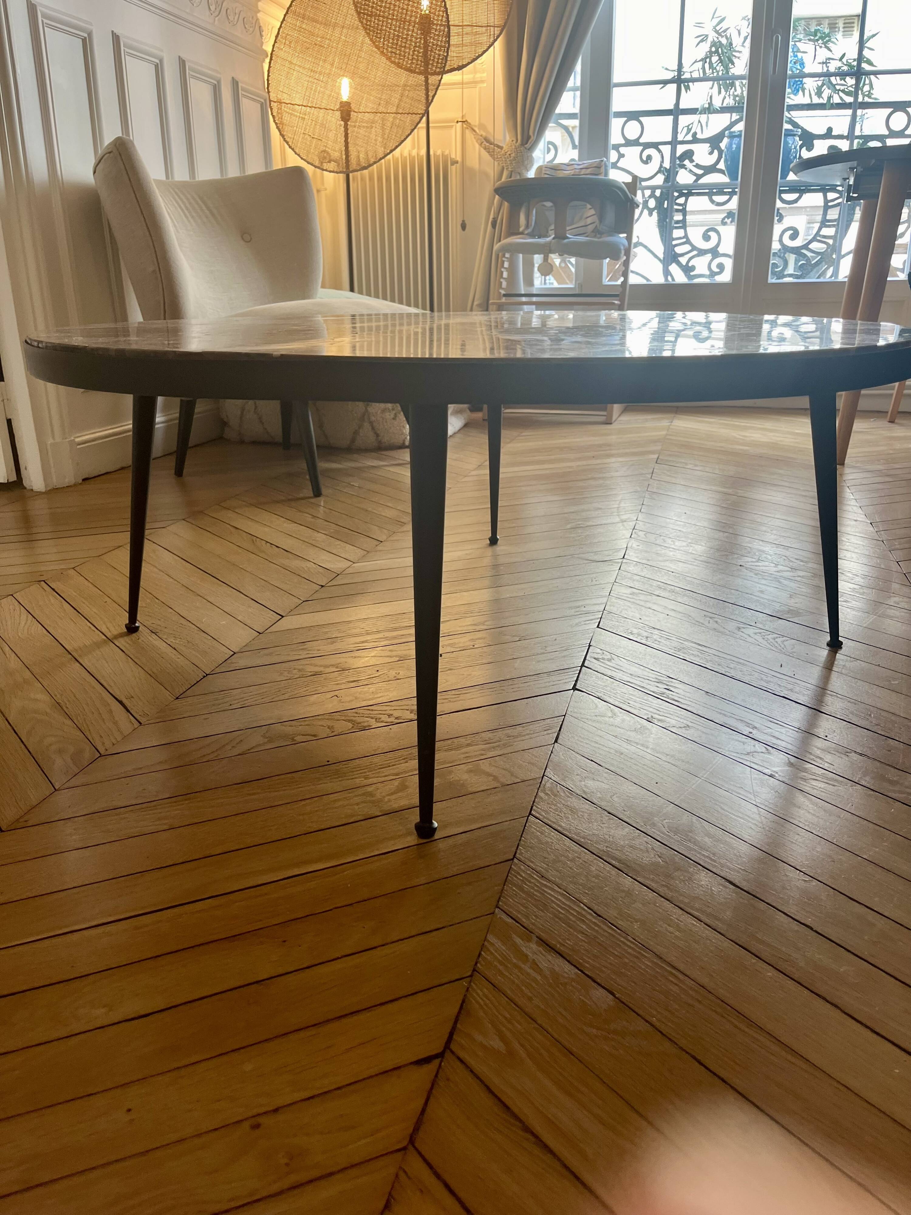 Pink marble coffee table