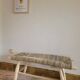 Eucalyptus wood bench and braided doum.