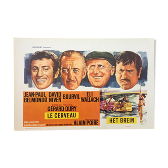 Cinema poster "The Brain" Jean-Paul Belmondo, Bourvil 37x55cm 1969