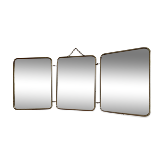 Triptych barber mirror