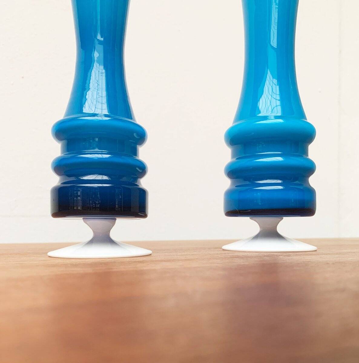 Mid-century German glass vases by Karl Friedrich, 1960s, set of 2.