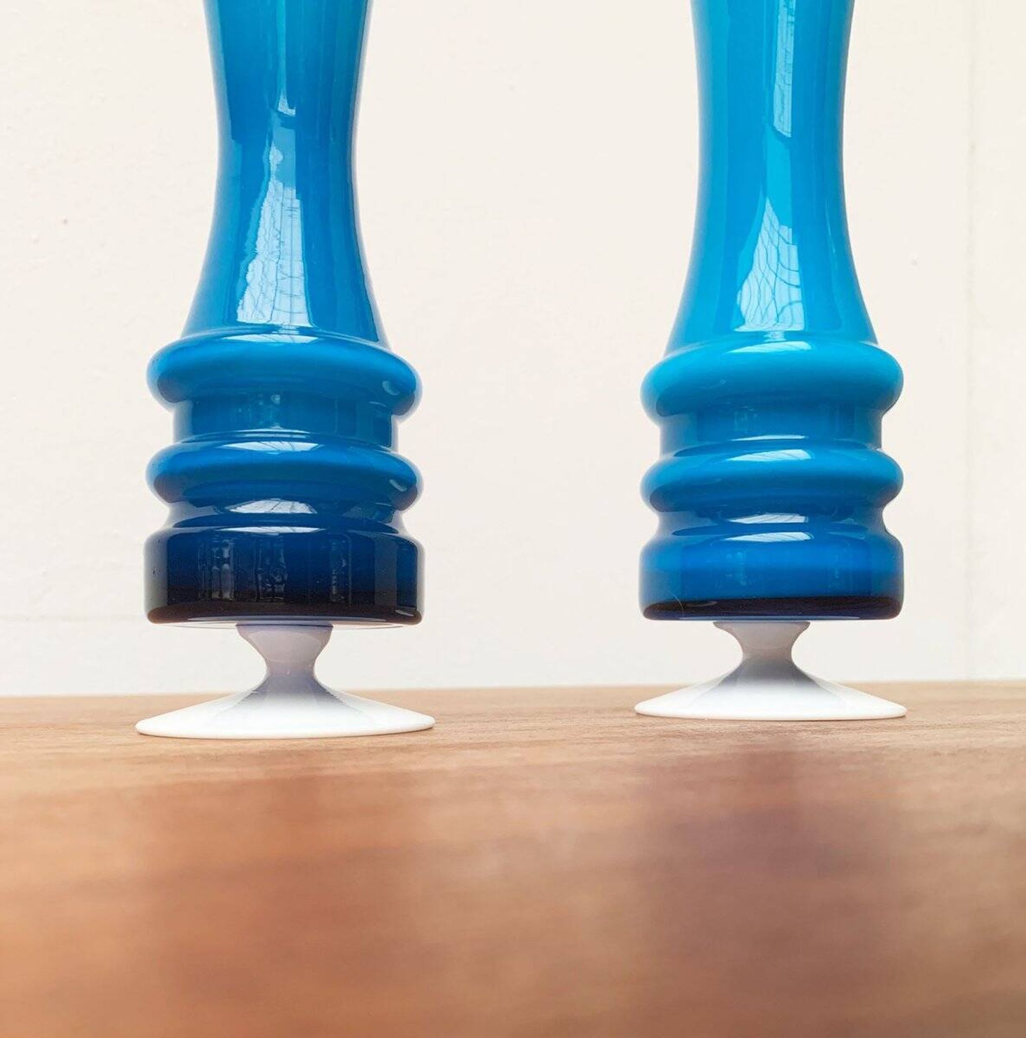Mid-century German glass vases by Karl Friedrich, 1960s, set of 2.