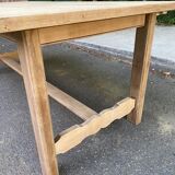 Renovated farmhouse dining table in raw wood 200cm 20th century