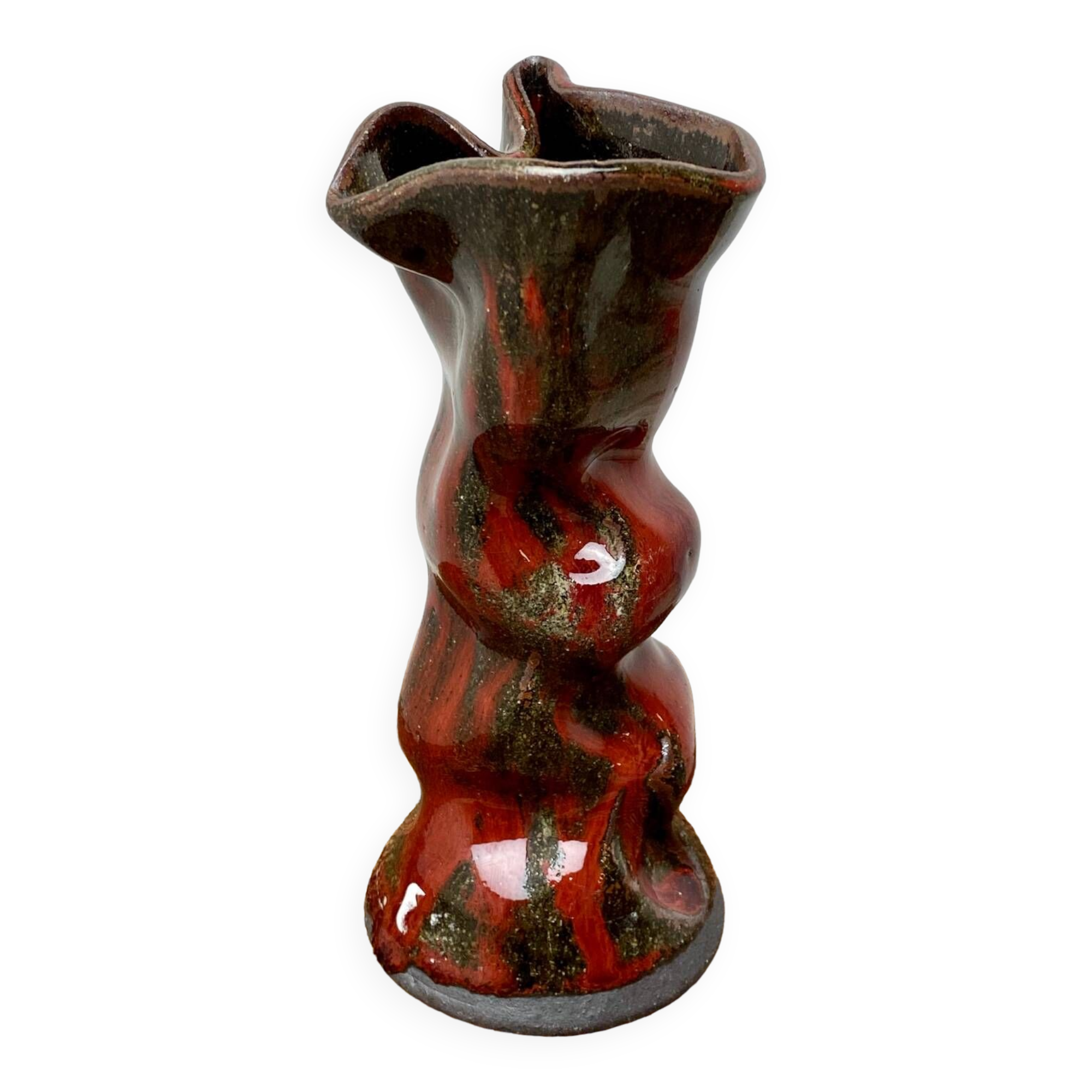 Delahay P ceramic crumpled vase