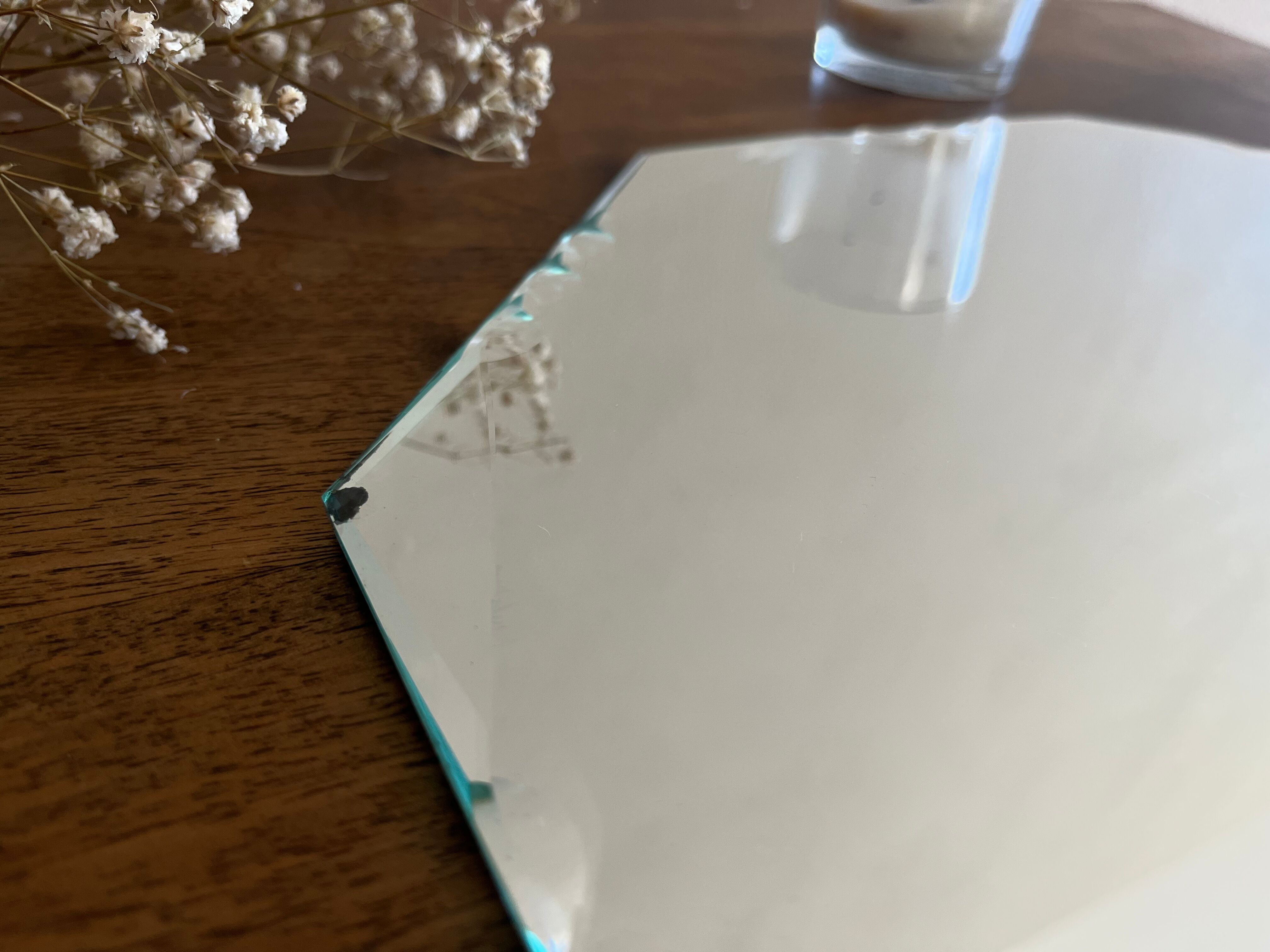 Octagonal beveled mirror 35 x 35 cm