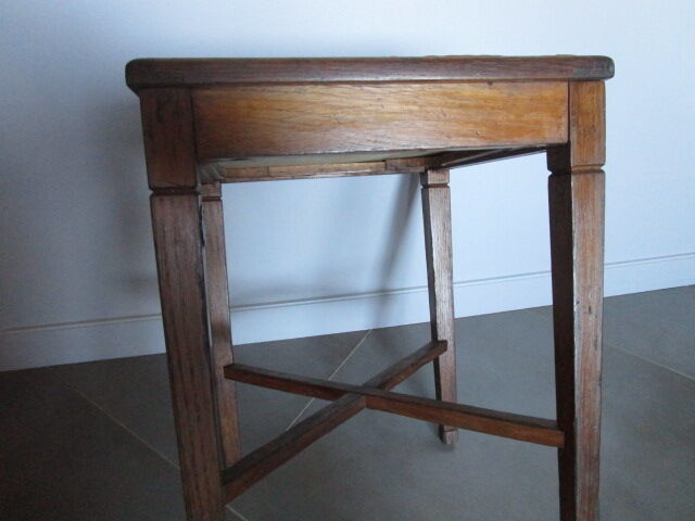 Antique oak theatre stool