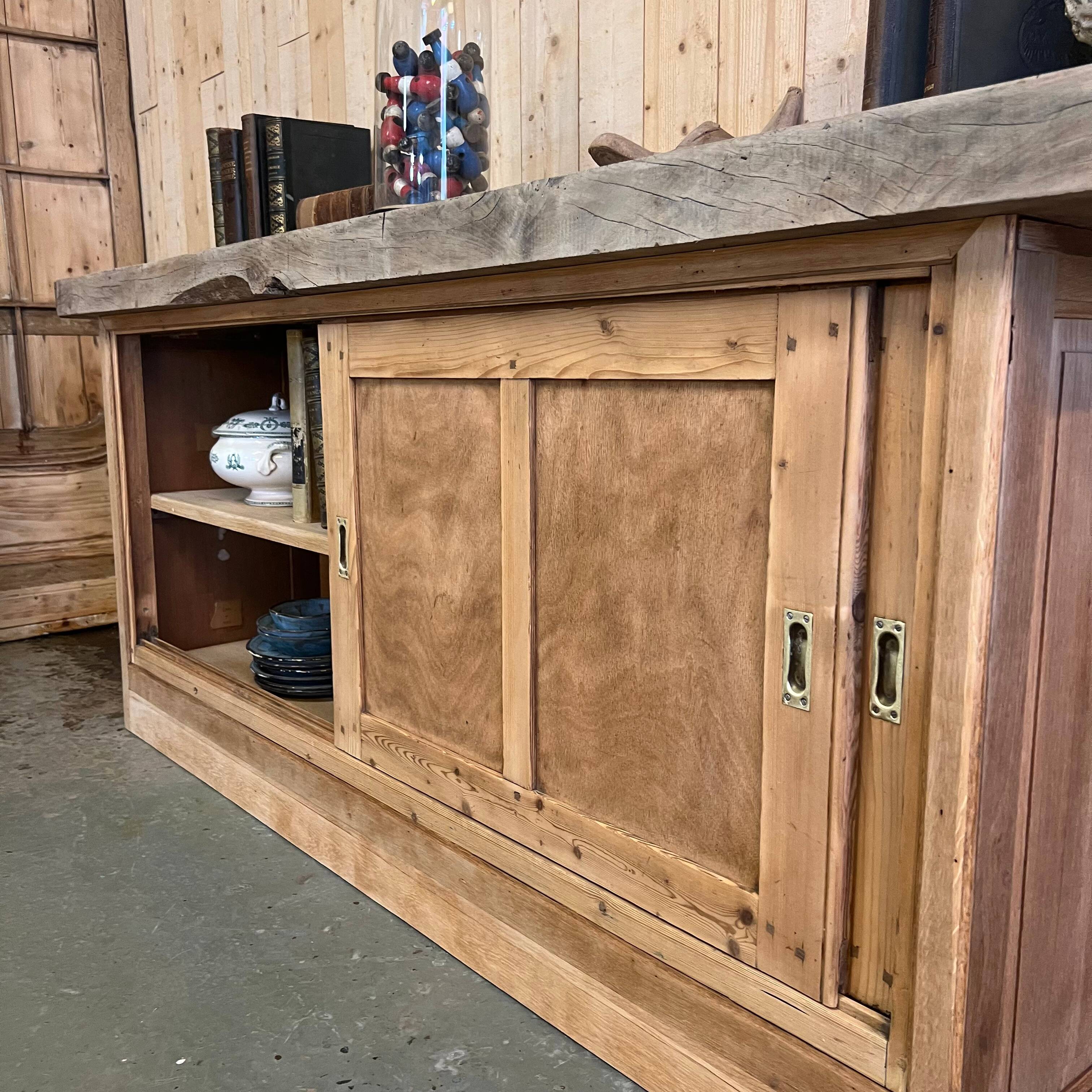 Workbench with sliding doors