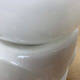 Ceramic dog lamp and opal globe