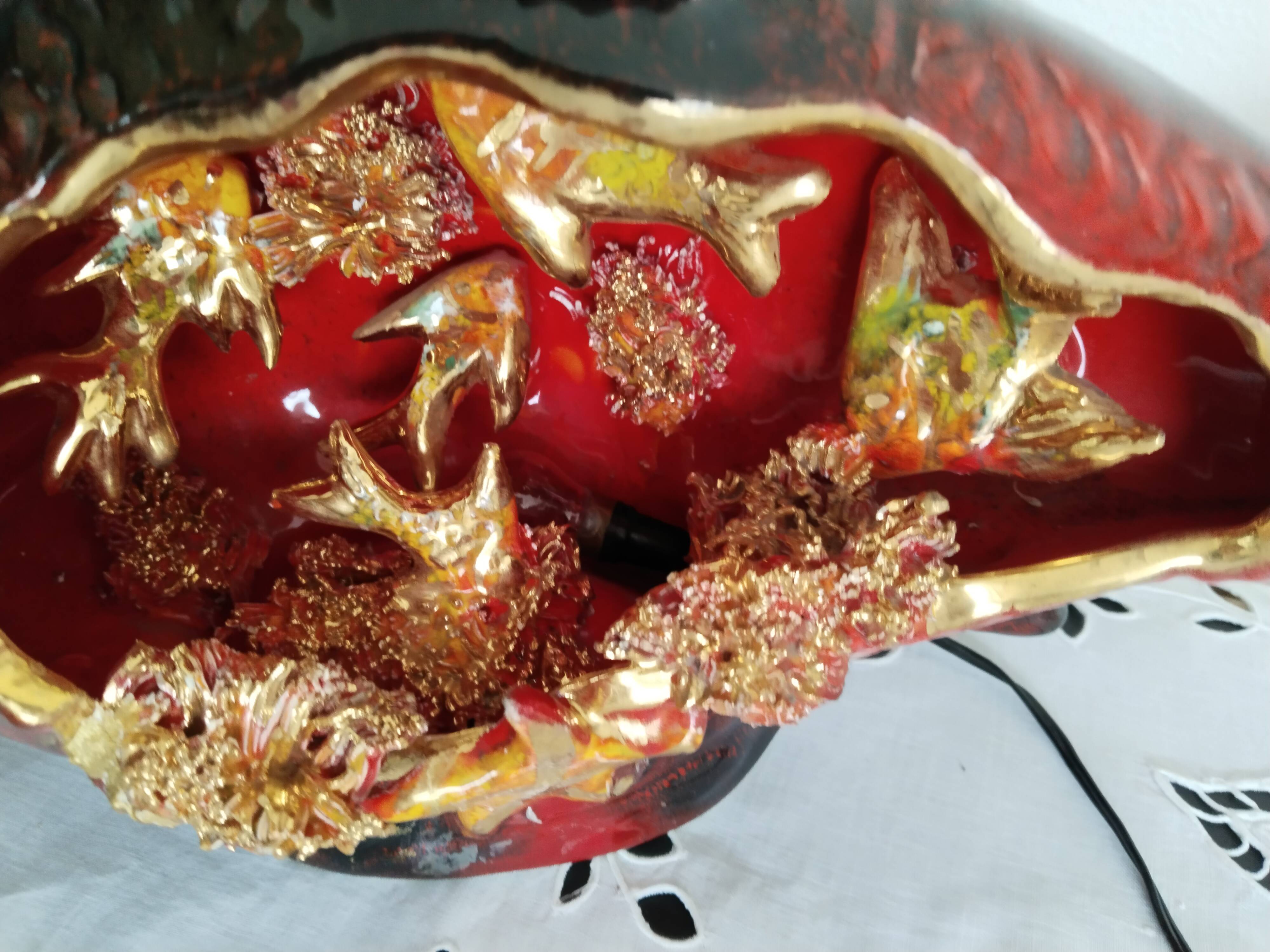 Amphora table lamp, bedside lamp, Vallauris style, 1950s