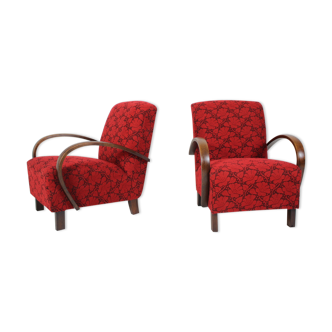 Set of two retro armchairs designed by Jindřich Halabala, 1940