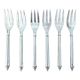 6 silver metal dessert forks