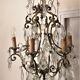 Old cage chandelier. Bronze and tassels. 6 arms of lights.