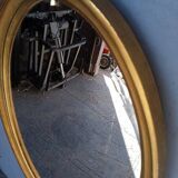 Miroir bois doré epoque 1960 ovale