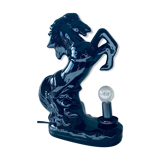 Ceramic and opaline horse lamp