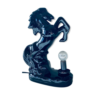 Ceramic and opaline horse lamp