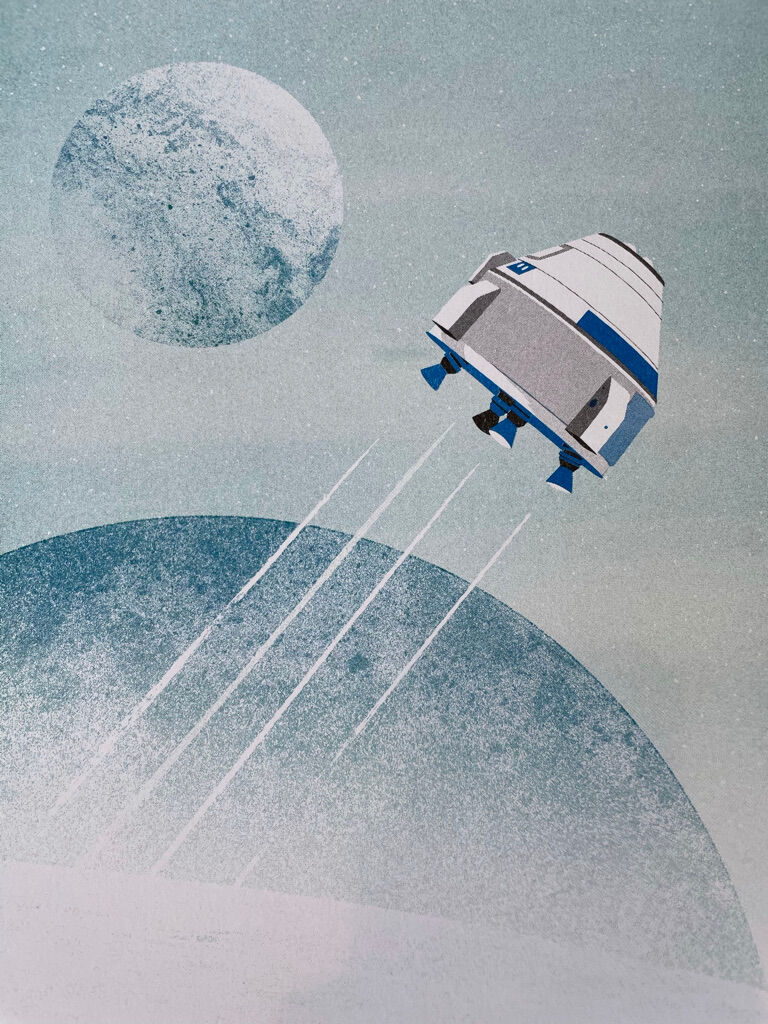 Illustration in risography "Alien"