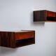 Pair of Scandinavian floating nightstands in rosewood Denmark 1960