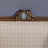 Wingback armchair in walnut, Louis XVI style – late 19th century