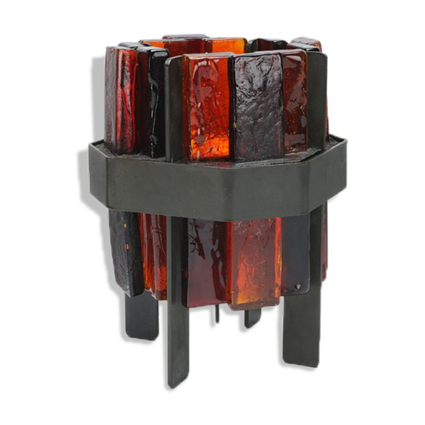 Lampe de Jacques Avoinet en verre et fer forgé circa 1950 — Beyit