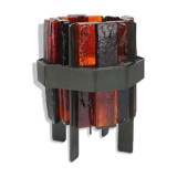 Rare lamp by Jacques Avoinet in glass and wrought iron circa 1950