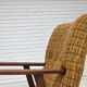 1960s, Danish armchair, furniture wool fabric, teak wood, oak wood.