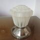 Art deco "skyscraper" lamp in nickel-plated brass and glass 1920s 30s