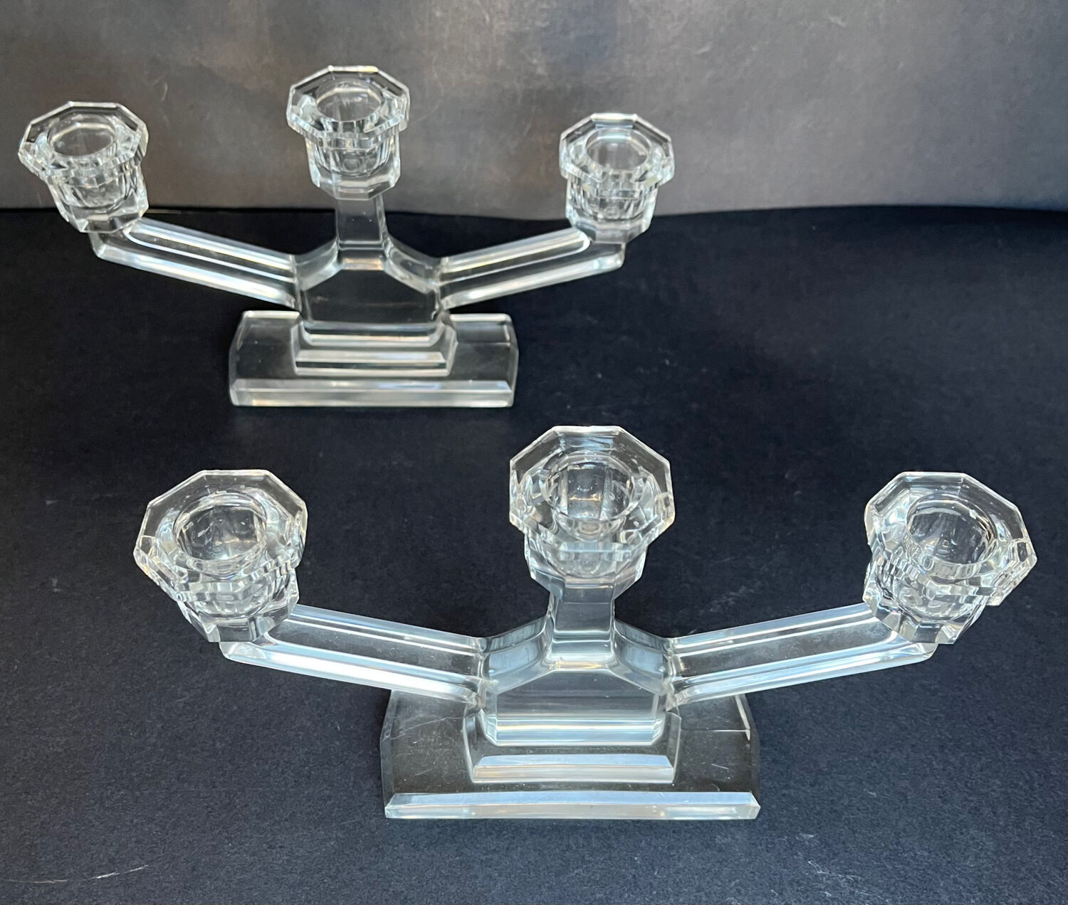 Pair of crystal candlesticks