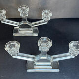 Paire de chandeliers en cristal