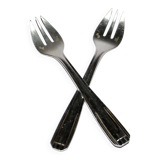 Christofle Alfenide – Lot of 2 dessert forks model Paris silver-plated Art Deco