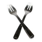 Christofle Alfenide – Lot of 2 dessert forks model Paris silver-plated Art Deco