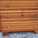 Commode vintage des années 50 pieds compas 3 tiroirs