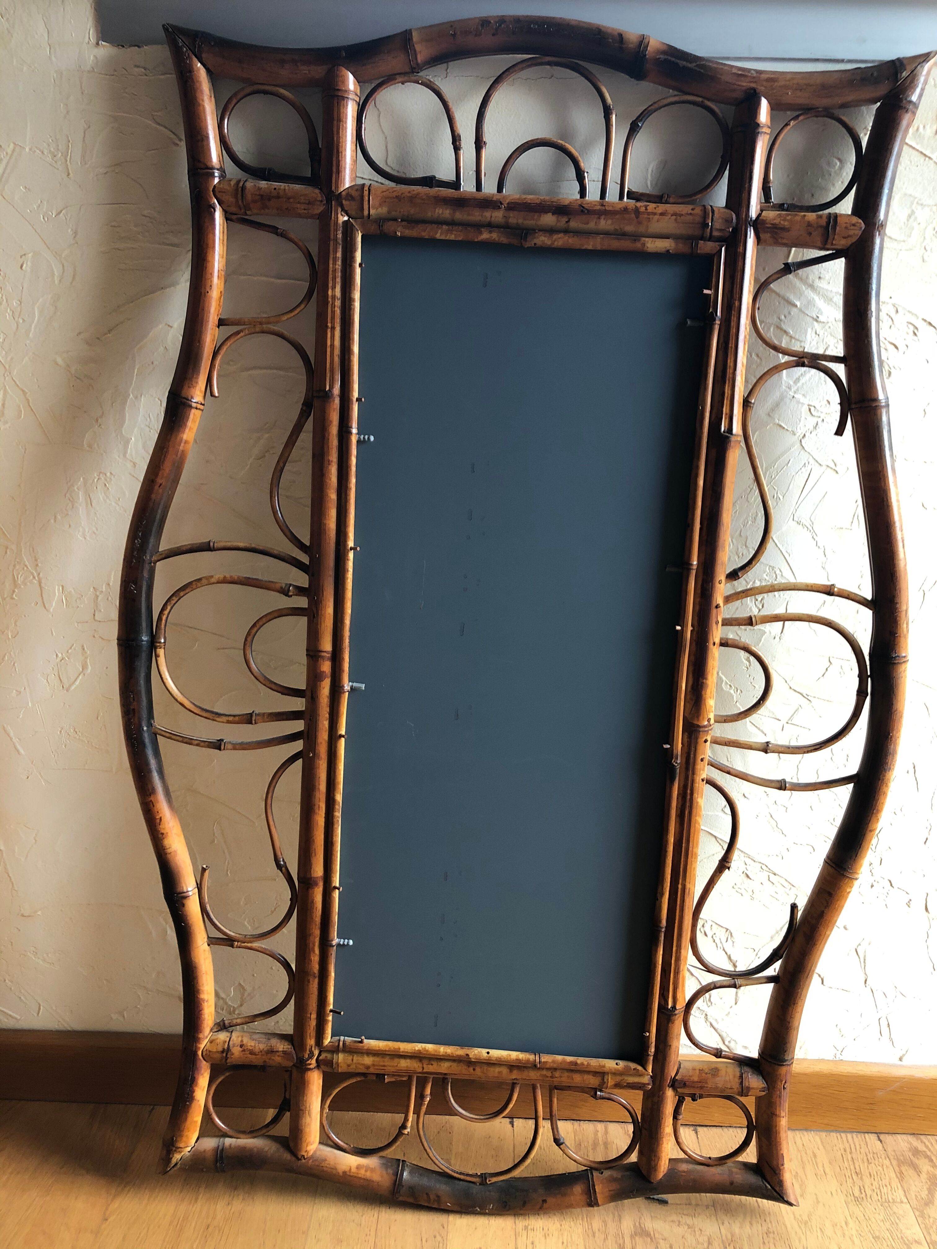 100 x 65 cm Bamboo mirror
