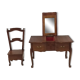 Miniature reproduction jewelry box in rustic hairdresser wood with its chair