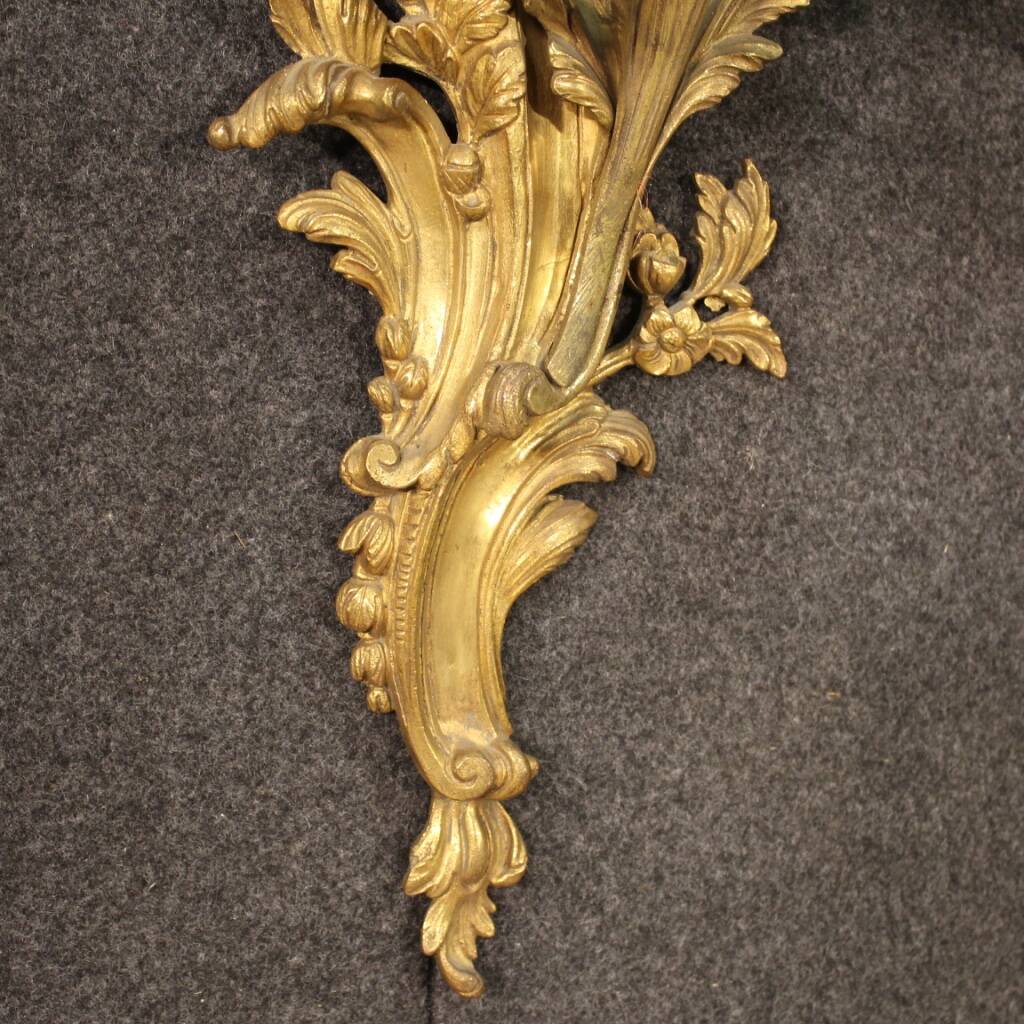 Pair of wall lights in gilt bronze in Louis XV style