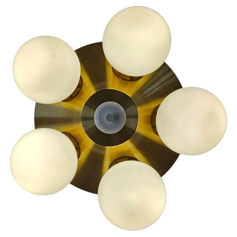 Rare Midcentury Flush Mount Sputnik, Space Age, 1970s
