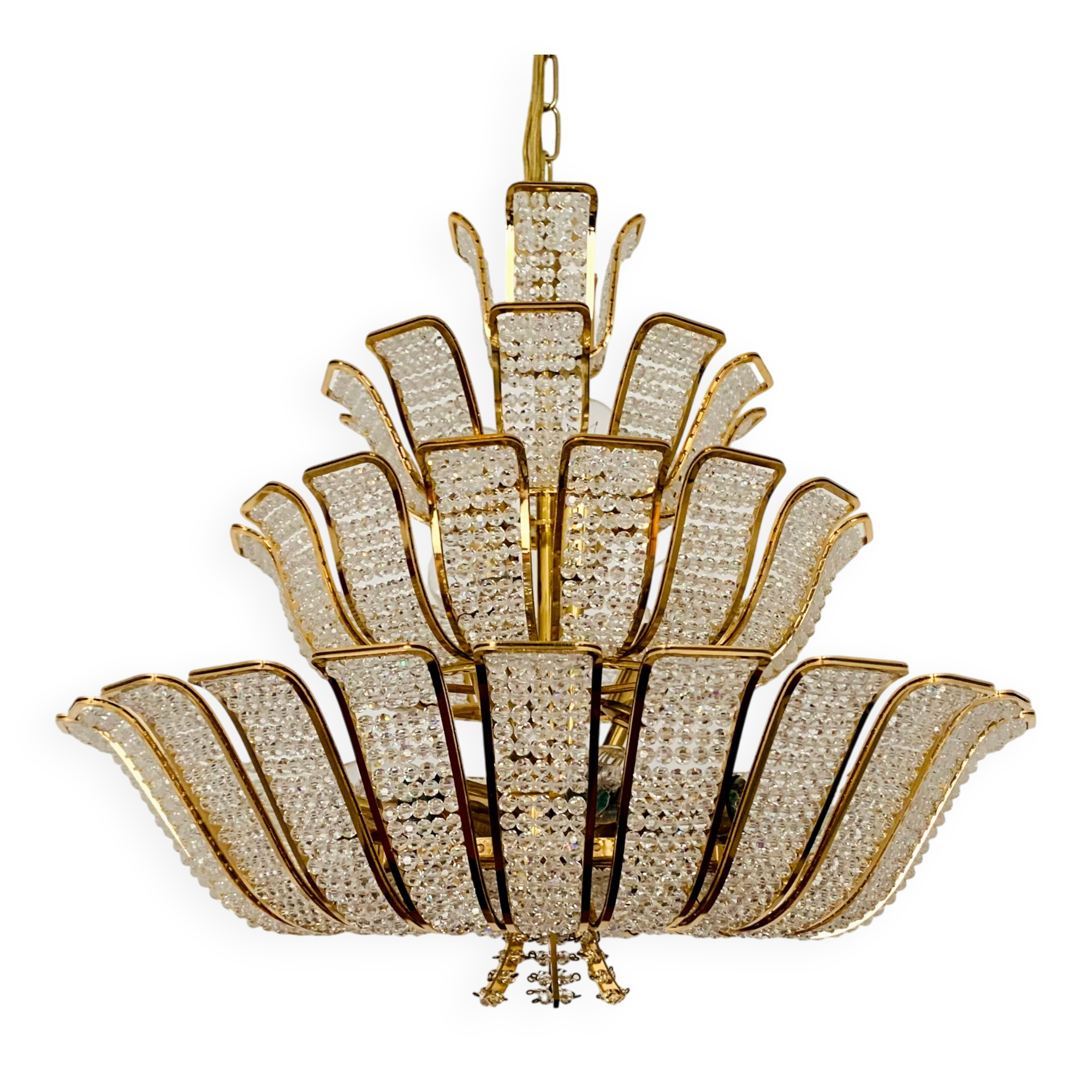 Crystal Glass Chandelier by Palwa