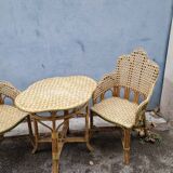 Vintage rattan lounge