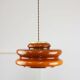 Mid-century italian brass and glass pendant lamp