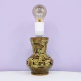 Vintage green & brown ceramic table lamp