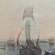 Framed antique engraving of the port of Bordeaux