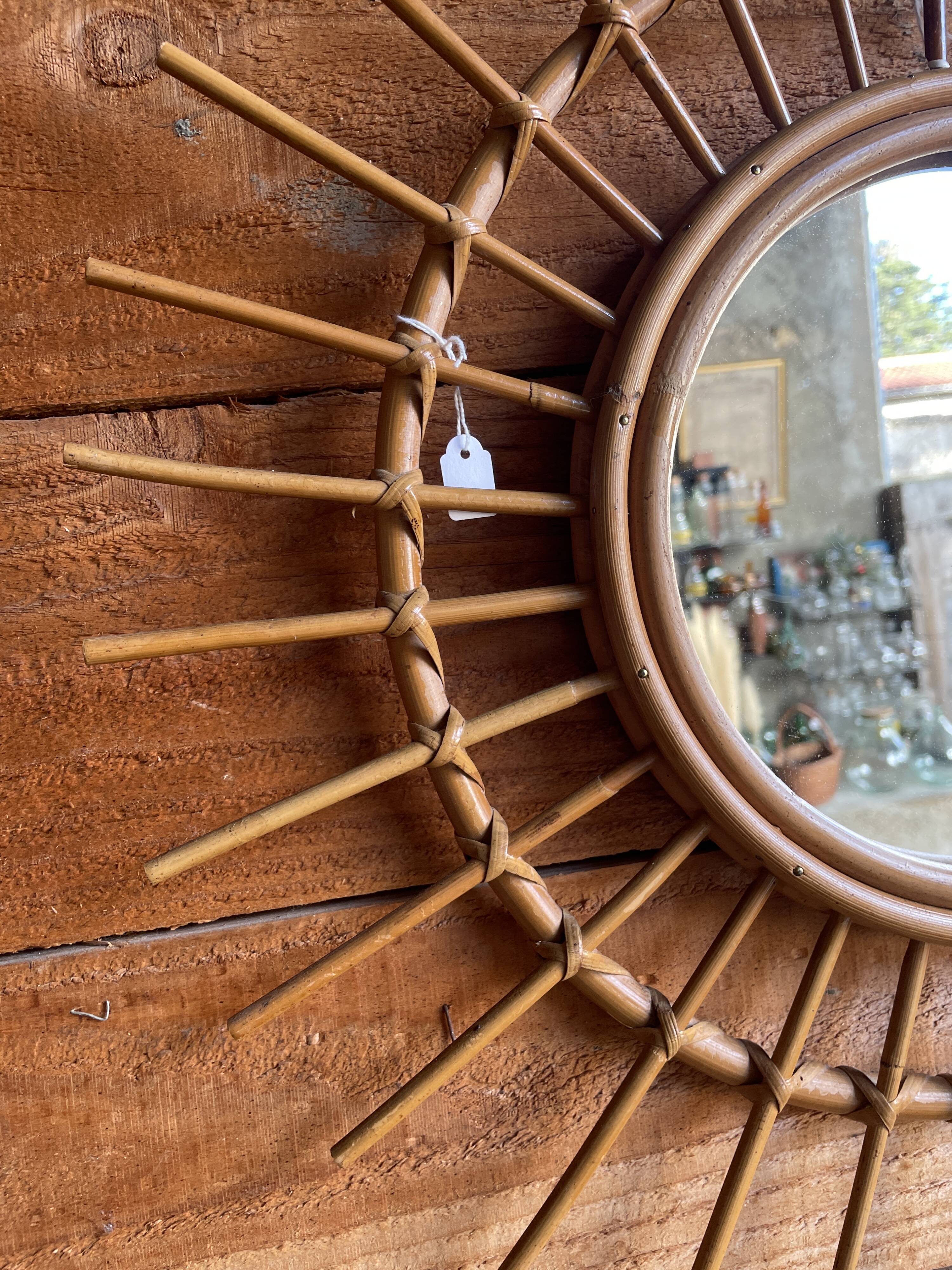 Rattan mirror