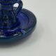 Vintage bedroom candle holder in cobalt blue glazed ceramic