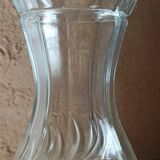 Pair of vintage carved glass vases