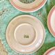4 vintage powder pink dessert plates