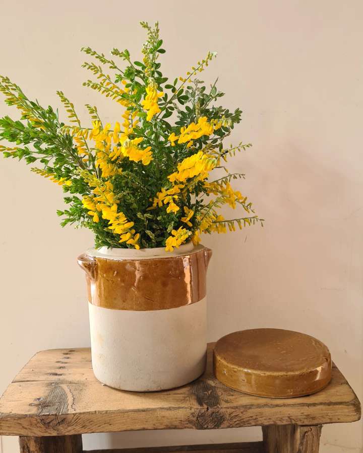 Old sandstone grease pot