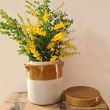 Old sandstone grease pot